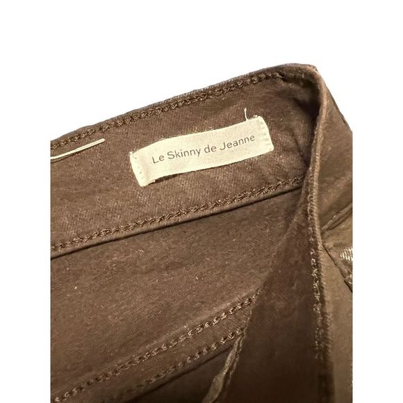 NWT FRAME Chocolate Brown Coated Jeans Denim Pants Size 26 - Picture 7 of 16